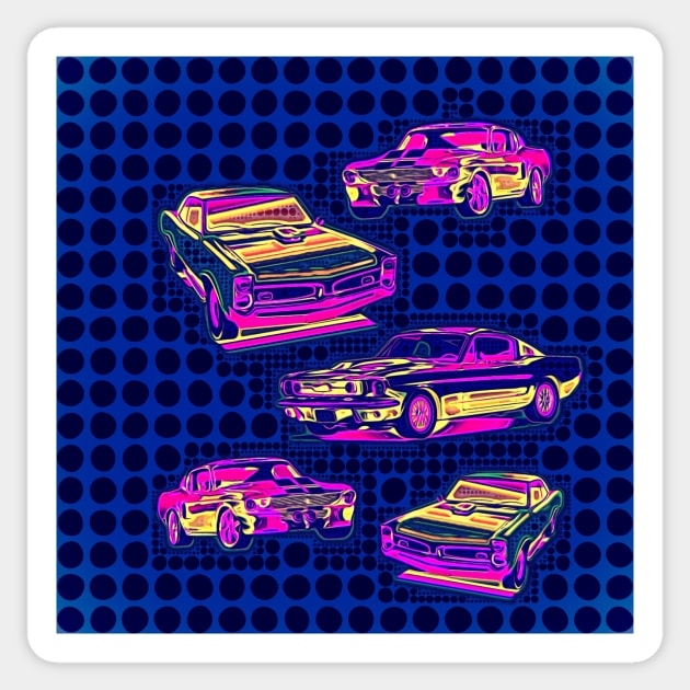 Retro Car Pop Art Sticker by BigTexFunkadelic